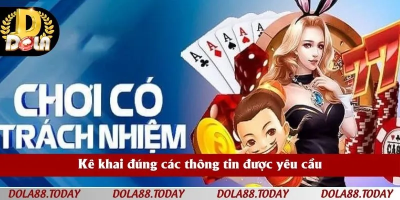 Kê khai đúng các thông tin được yêu cầu